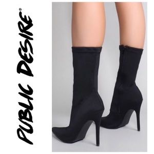 PUBLIC DESIRE DIRECT POINTY SOCK BOOTS size 8